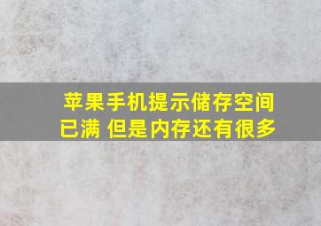 苹果手机提示储存空间已满 但是内存还有很多